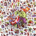 Acehome 12 Sheets Marvel Temporary Tattoos for Kids, Avenger Super Hero Stickers Fake Tattoo Set Transfer Cartoon Boys Birthday Gift Party Bag Fi