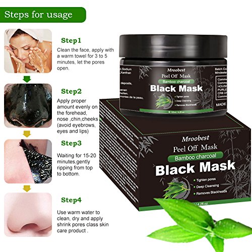 Blackhead Mask, Peel Off Mask, Blackhead Remover Mask, Face Mask with Activated Carbon, Purifying Black Face Mask, Deep Skin Clean Purifying Acne