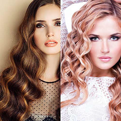 JANYUN 40 Pcs Pink Magic Hair Rollers 20 Pcs Large and 20 Pcs Small Silicone Curlers No Heat Hair Curlers for Women Girls Long Short Hair (Pink)