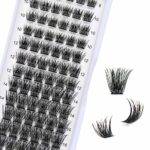 Individual Cluster Lashes, 72 PCS DIY Eyelash Extension,Natural Look Wispy Clusters Lashes 8-16MM D Curl Individual Lashes Extensions Reusable In
