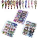 30 Rolls Nail Foil Transfer Sticker, Kalolary Laser Holographic Nail Art Adhesive Colorful Flower Starry Sky Tips Wraps Manicure DIY Decoration