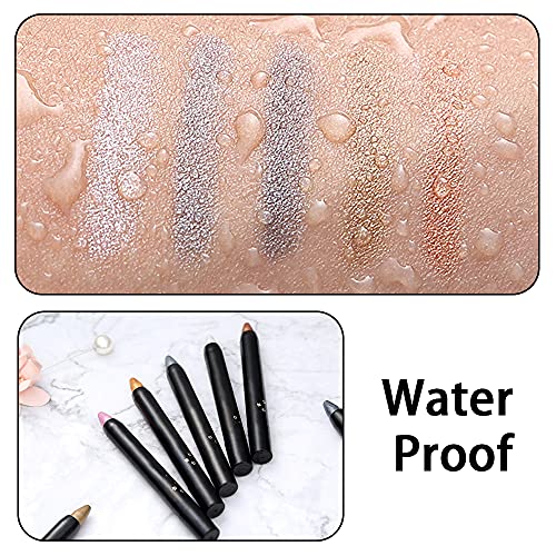 HHONGDU 8 Pcs Eye Shadow Pen 8 Colors Glitter Eyeshadow Pencil Colorful Eyeshadow Glitter Pen, Shimmer Eyeshadow, for Women Eyes Makeup, Long Las