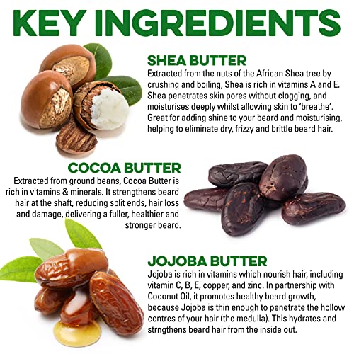 Gnarly Joe Beard Butter Conditioner - 80g - 100% Natural Ingredients - Leave In - Cocoa Butter & Argan Oil - Beard Balm - Shea Moisture Beard Bal