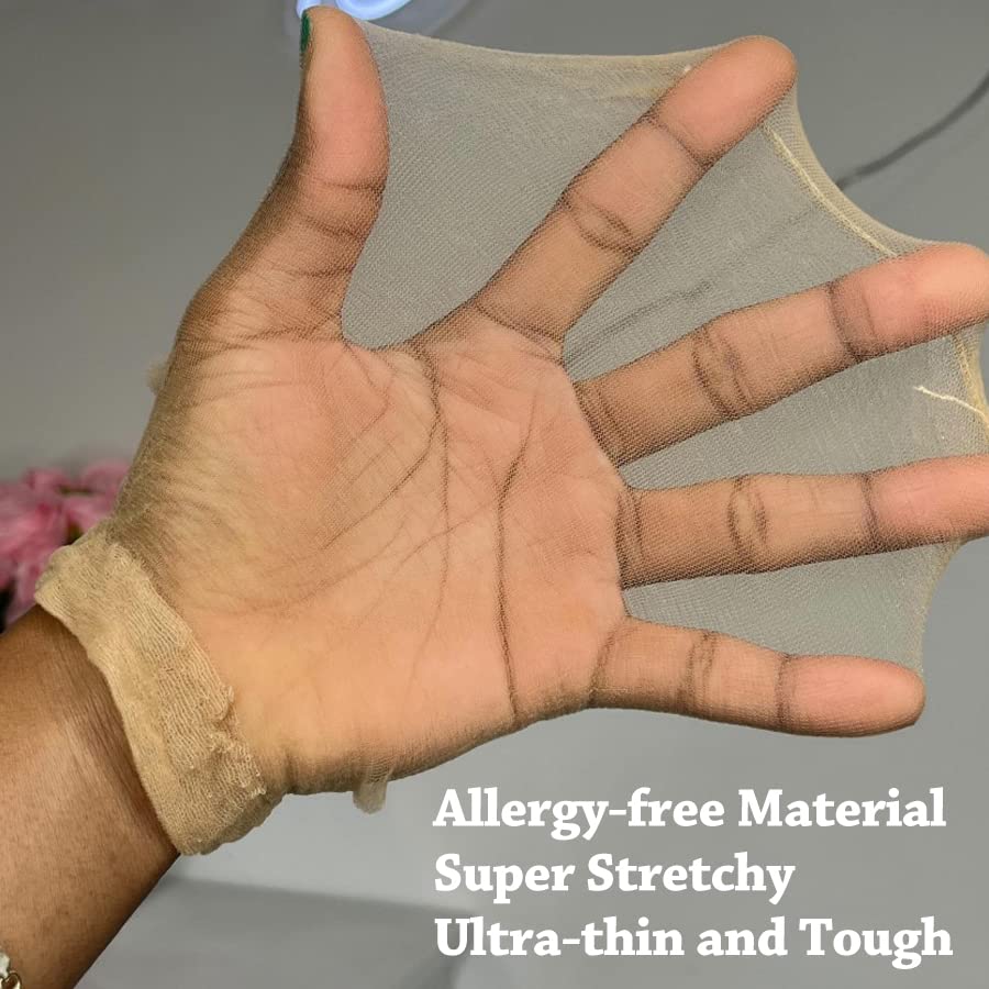 BEEOS SKINLIKE Real HD Wig Cap for Women, 10 PCS Ultra-thin Invisible and Breathable Stretchy Stocking Sheer Caps for Lace Front Wig