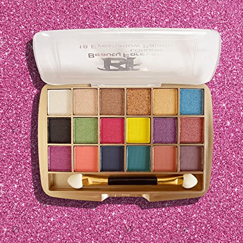 Beauty Forever 18 Colour Palette Eye Shadows, Bold & Ultimate Look, Smokey Eyes, Glitter, Metallic, Shimmer, Long Lasting, Highly Pigmented, Matt