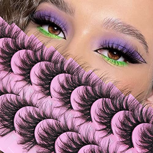 Ruairie Natural Lashes with Clear Band Fluffy Wispy False Lashes Natural Look 10 Pairs Fake Eyelashes Pack