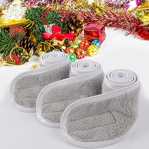 KinHwa 3 Pack Spa Facial Headband Makeup Hair Band Women Skincare Adjustable Microfibre Headband for Washing Face Sports Yoga Black