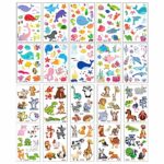 20 Sheets Tattoos for Kids, Cute Sea Animal & Zoo Animal Temporary Tattoos for Kids Boys and Girls Multi-Colored Cartoon Tattoos for Kids Birthda