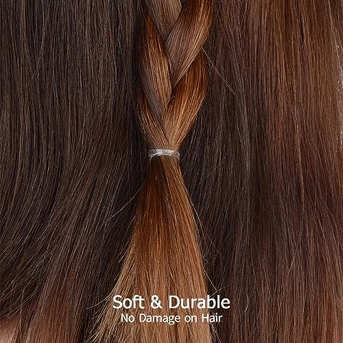 Hoyols Hair Elastic Rubber Bands Ties for Ponytail Braid Holder Pack (Clear 1500 pcs)