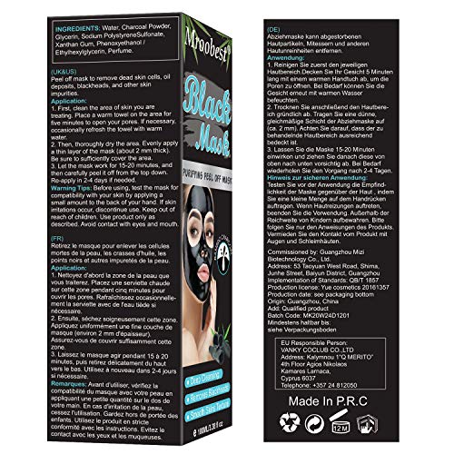 Blackhead Mask, Peel Off Mask, Blackhead Remover Mask, Face Mask with Activated Carbon, Purifying Black Face Mask, Deep Skin Clean Purifying Acne
