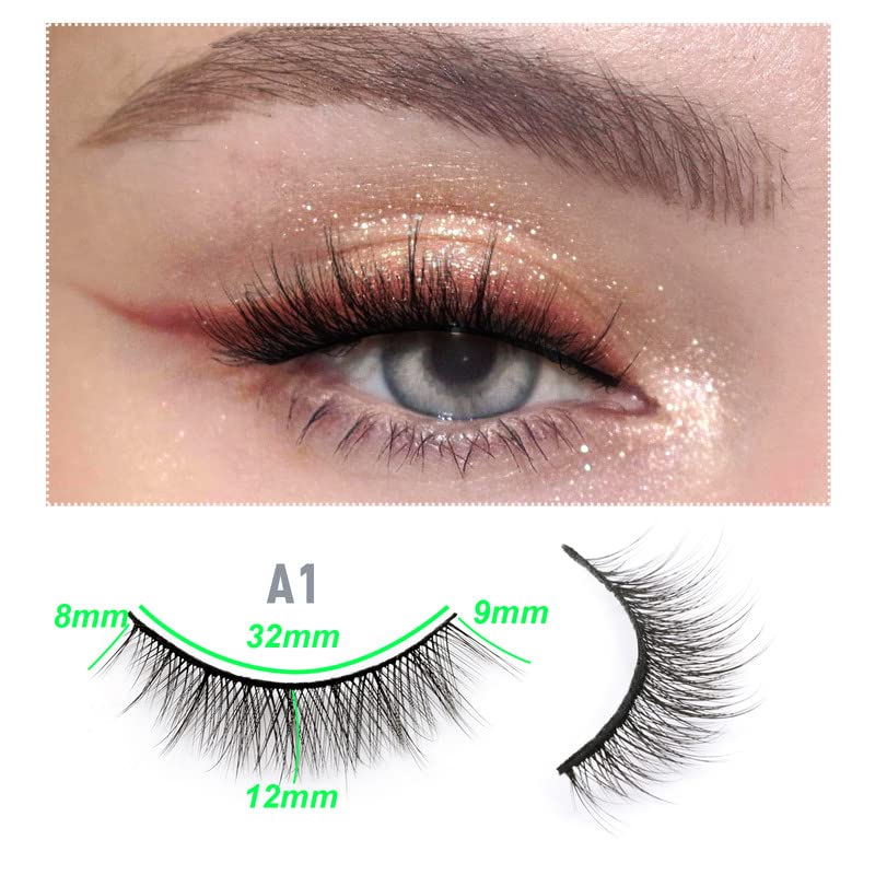 EMEDA 10 Styles False Eyelashes Natural Look 3D Short and Soft Fake Eyelashes Faux m ink Lashes Fluffy And Wispy Eye Lashes 10 Pairs 100% Handmad
