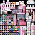 Saviland Acrylic Nail Kits Full Set for Beginners - Nail Kits Full Set for Beginners with Lamp, Gel Polish, Acrylic Powder, Nail Drill, Nail Lamp