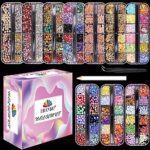 EBANKU 10 Boxes Nail Art Rhinestones, Nail Studs Gems Nail Diamonds Nail Art Crystal Nail Jewels with Pick Up Tweezers for Nail Art Decoration