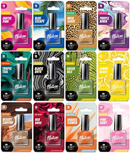 Beauty4Britain Nature Vibes Nail Polish Set 10 ml Individually Packed (12pcs/set)