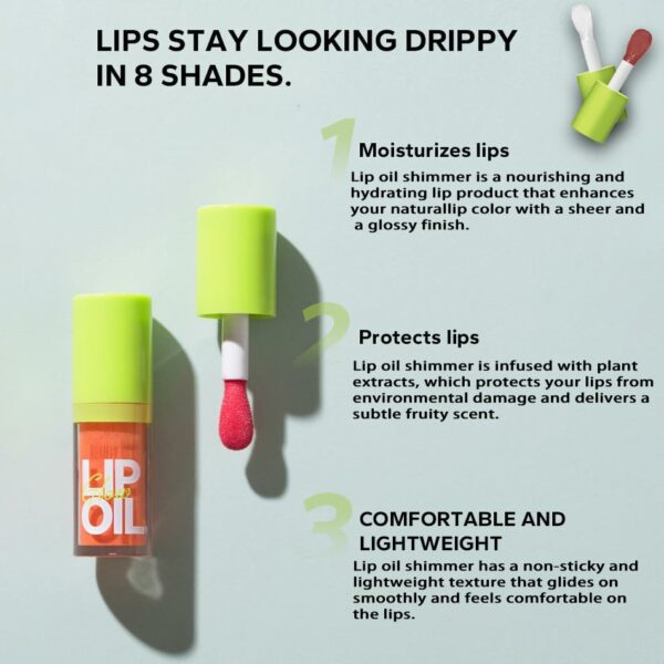 Plumping Lip Oil, Lip Gloss Crystal Jelly Lip Care Oil Moisturizing Lip Gloss Long Lasting Lip Balm, Liquid Lipsticks, High-Shine, Plumps, Hydrat